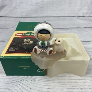 VTG 1985 Hallmark Stocking Hanger Polar Pals Frosty Friends Decor Christmas